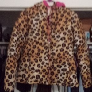 Faded Glory leopard print bomber jacket